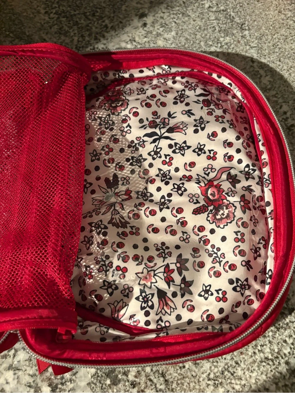 Vera Bradley lay flat cosmetic bag